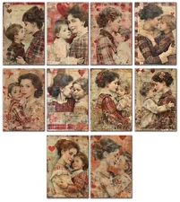 10 Assorted All Occasion Note Cards Blank Greeting  w/Envelopes Mother Child