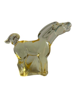 Moser Glass Amber Crystal Running Horse Figurine Mint
