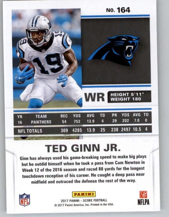 2017 Score Scorecard #164 Ted Ginn Jr. (ref 149749) - Image 2 of 2