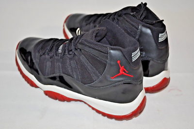 NIKE AIR JORDAN 11 XI BLACK RED BRED SAMPLE 2001 MADE IN TAIWAN Sz