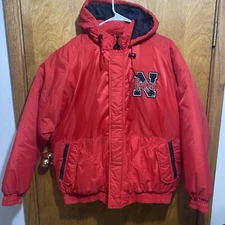 VTG 90s NEBRASKA CORNHUSKERS Jacket  Apex One ADULT L RED Starter Style
