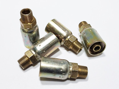 (5) WEATHERHEAD 08U-106 1/2'' Hose x 3/8'' Male Pipe Rigid Crimp Fitting COC