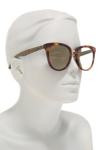 Jimmy Choo Rectangular Sunglasses Olye 08M70 Brown-Nude/Gold  display picture 1