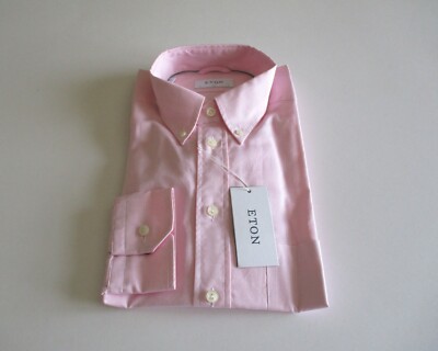 Eton Slim Fit Button-Down Solid Men s Dress Shirt Pink 42|16.5 $265.00 NWT