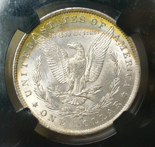 1885-O MORGAN SILVER DOLLAR NGC MS62 667172 - RETRO HOLDER - NICLEY TONED REV.