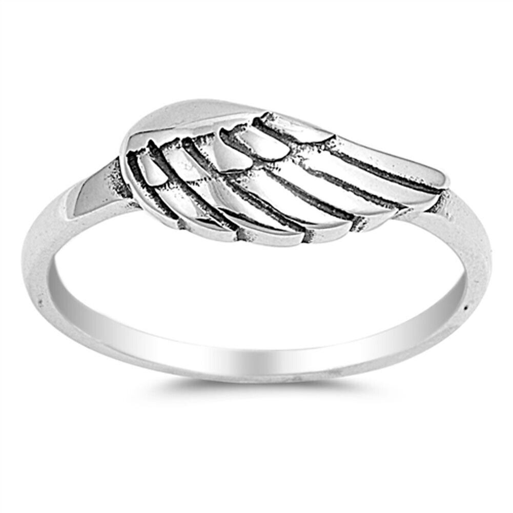 Angel Wing Polished Ring New .925 Sterling Silver Biker Band Angel Wing Polished Ring New .925 Sterling Silver Biker Band