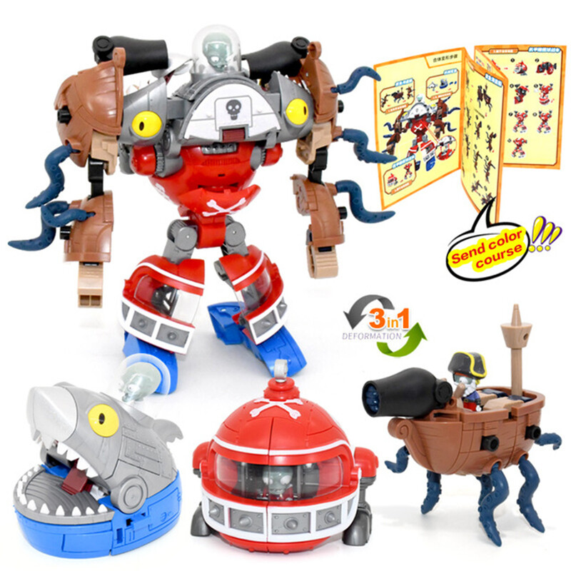 Plants Vs Zombies 3 in 1 Transformer Zombot Shark Sub Mecha