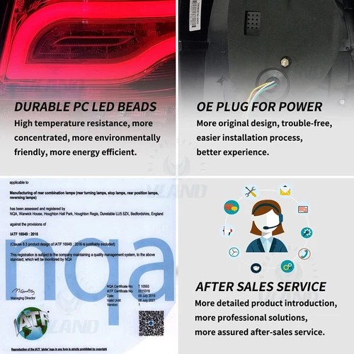 VLAND LED Headlights + Red LED Tail Lights Rear For Toyota Highlander 2001-2007 - Picture 18 of 19