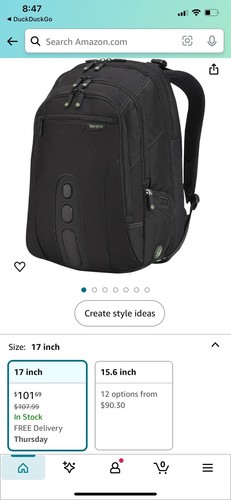Targus 17” Spruce EcoSmart Checkpoint Friendly Backpack TBB013US-71 Salesforce - 第 4/4 張圖片