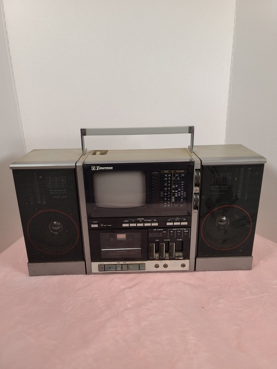 Vintage 1985 Emerson XLC-555 Boombox Television Cassette