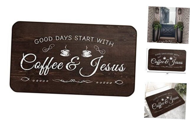 Indoor Outdoor Coffee Kitchen Door Mat Welcome Rug for Bar Entrances