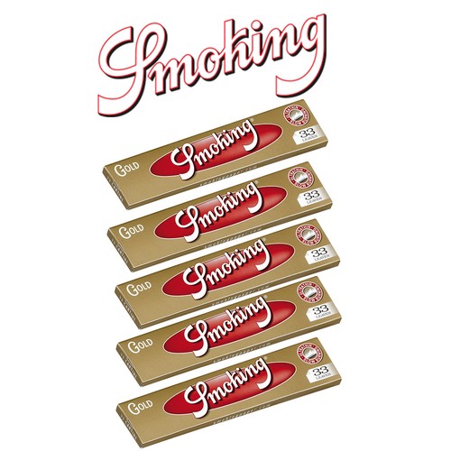 Papel Smoking Gold 5 Cuadernos Tamaño King・5 x 33 Hojas Papel Largo Original - Imagen 1 de 2