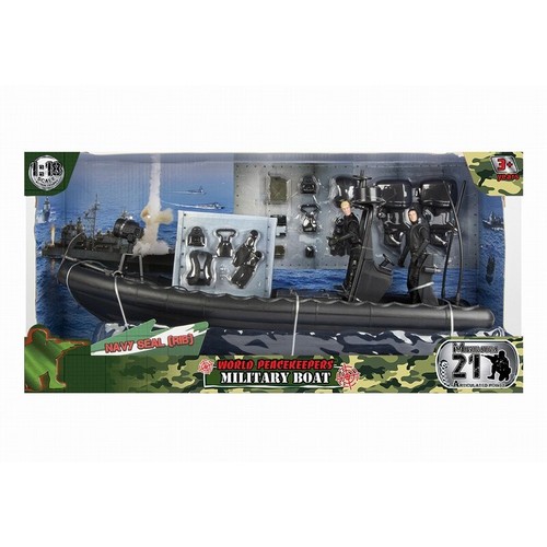 1:18 Patrol boat Patrol Rubber boat hovercraft vehicle Frogman military model - Picture 6 of 11