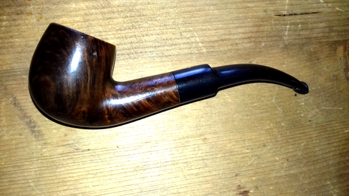 VECCHIA PIPA FUMATA- ARDOR -225-BILLIARD-PIEGATO - LISCIA