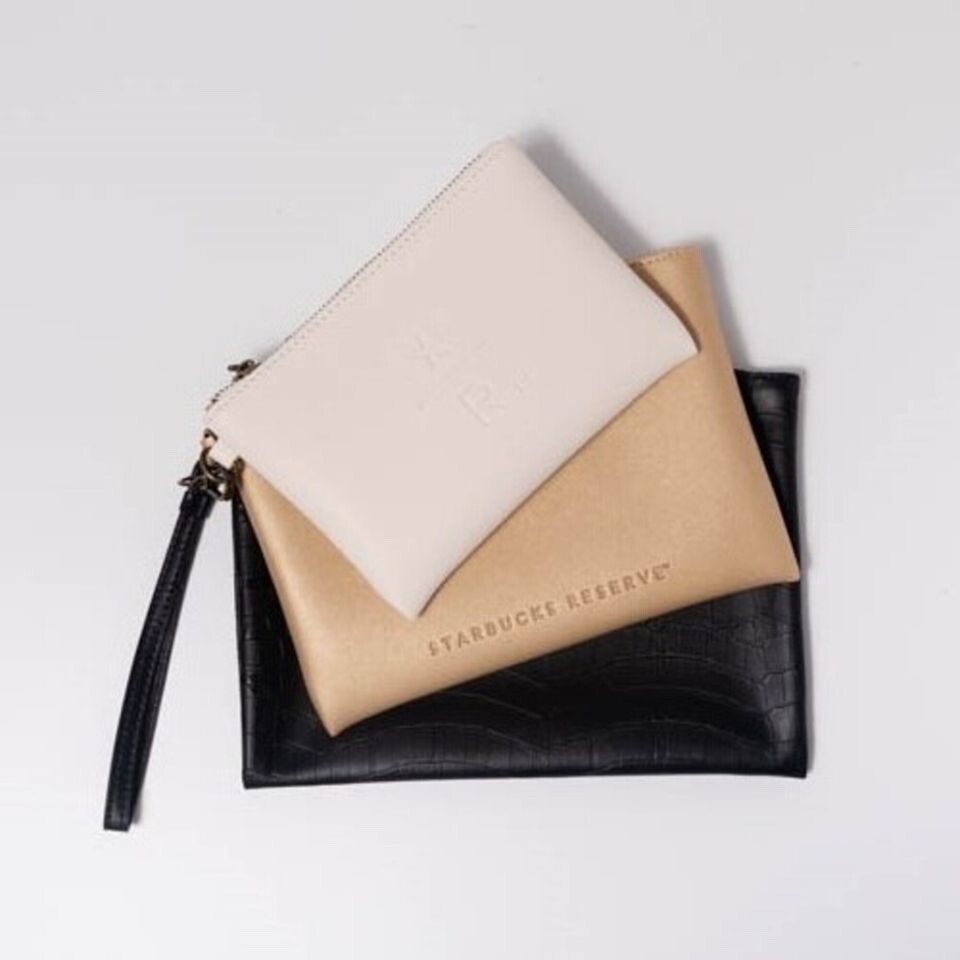 韓国スタバ】Reserve☆Reserve Black Leather Pouch 韓国スタバ