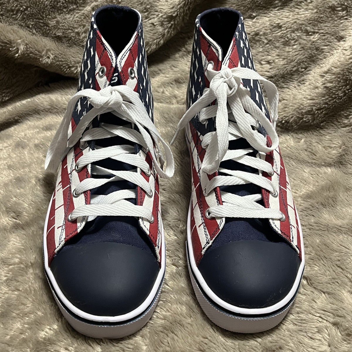 NEW Heelys Hustle American Flag Canvas Sneaker Shoes Hi Top  display picture 2