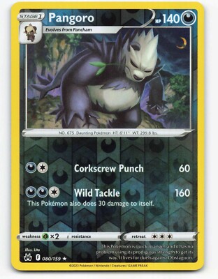 【KAKORO·͜·⭑】 2023 Pokemon, Crown Zenith, #80/159 Pangoro, Reverse Holo Rare | eBay