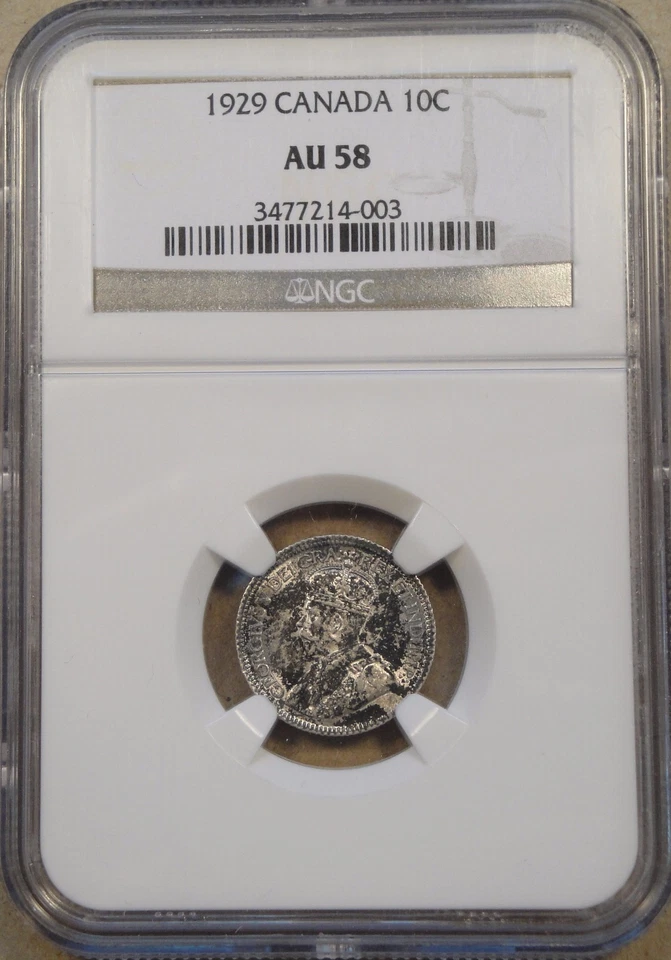 Canada 1929 Ten Cents NGC AU58 - Image 3 of 4