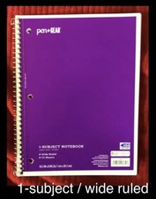 Pen gear 1 Subject Spiral Notebook, 70 Wide Ruled Sheets 10.5 x8 Purple