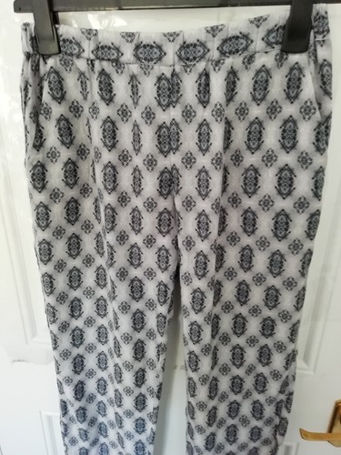 Velvet by Graham & Spencer S Grey Blue Cotton Silk Mix Trousers Pockets Lined - Picture 2 of 9