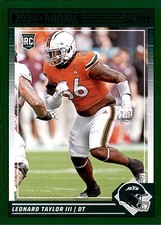 2024 Score - Rookies Green #396 Leonard Taylor III (RC) - Free Shipping