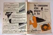 SPARTITO MUSICALE LA CANZONE CHE PIACE A TE SANREMO 1958  CREPAX FORMATO GRANDE