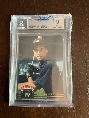 1993 Stadium Club Murphy Derek Jeter #117 Rookie Card BGS 9 Mint 9.5, x3 9 grade