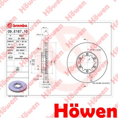 Fits Nissan Cabstar 2006-2013 2.5 D dCi 3.0 Brake Discs Front Howen 40206LC60A