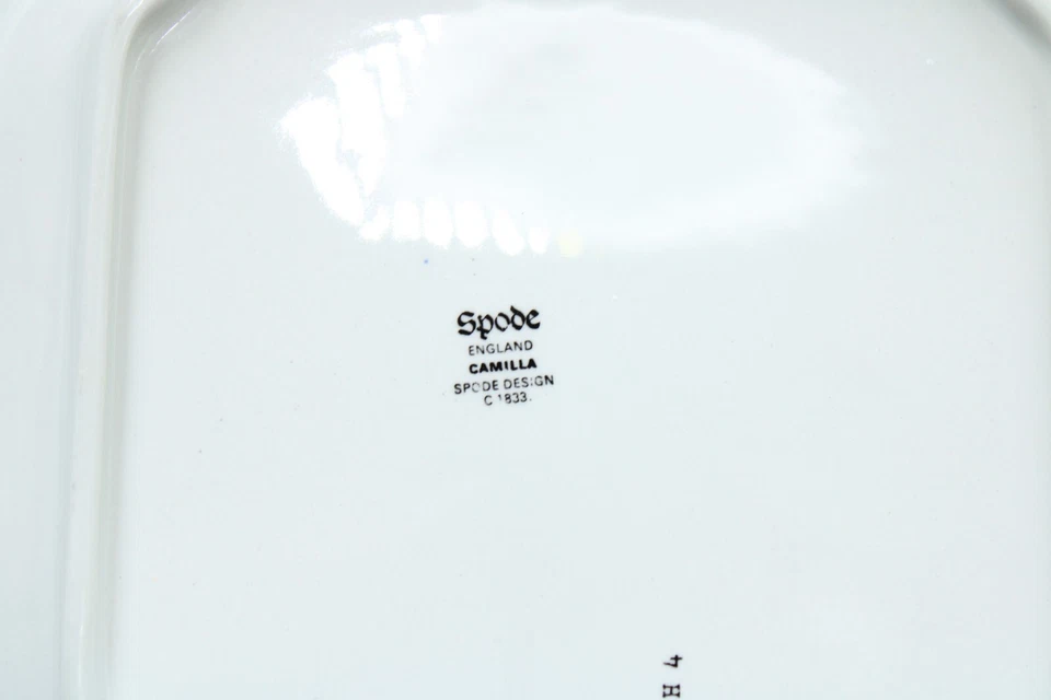 Spode England Camilla Flügelplatte Platte Servierplatte grün weiß Ø 28,5 x 24 cm - Bild 3 von 3