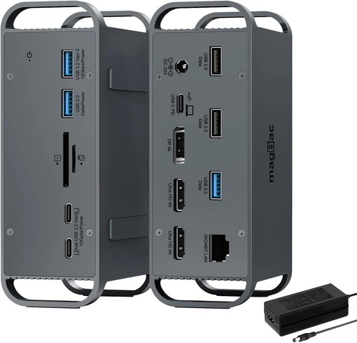 15 Port USB-C Laptop Docking Station Triple Monitor 4K@60Hz, 7x USB 10Gbps/100W