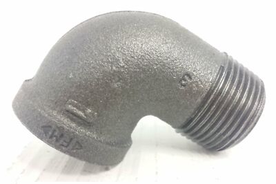 SCHWARZES Temperguss 90° stecker/weiblich ellenbogen bspt - grössen 1/4'' bis 4''
