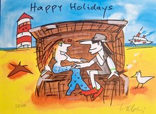 XL original Farbsiebdruck Udo Lindenberg " Happy Holidays " NEU handsigniert