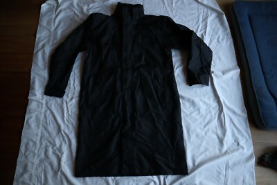 Black Lightweight AIGLE Zip & Hook & Loop Closure Rain Coat Hidden Hood Small