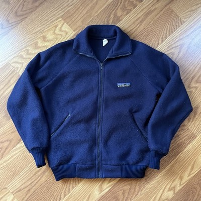 Vintage 70s 80s Patagonia Fleece Full Zip Big Label Logo Jacket