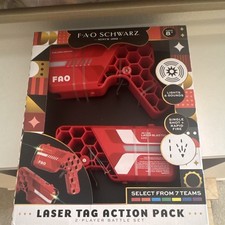 FAO Schwarz Laser Tag Action Pack 2-Player Battle Set Red Lights  Sounds 8 