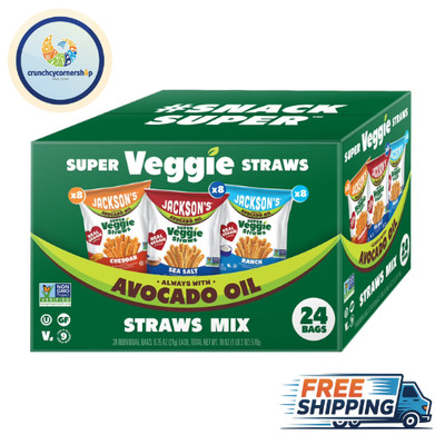 Jackson's Super Veggie Straws Variety Pack, 0.75 oz., 24 pk. FREE SHIPPING!!!