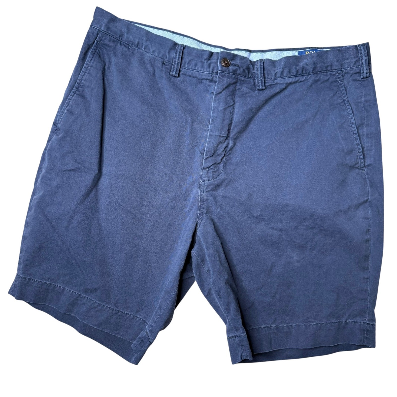 Vtg Y2k Polo Ralph Lauren Mens Stretch Classic Fit Chino Shorts Blue Size 38