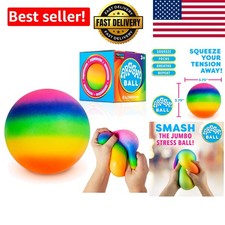 Rainbow Giant Stress Ball 3.75 Inches - Perfect Fidget Toy for Kids  Adults