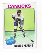 1975-76 TOPPS DENNIS KEARNS #188 VANCOUVER CANUCKS
