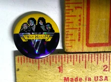 80s Van Halen pin button vintage collectible old rock music concert memorabilia