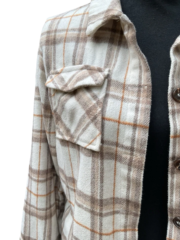 Hayden Girls Plaid Fall Shacket /Jacket XL Button Front Long Sleeve - Image 3 of 4