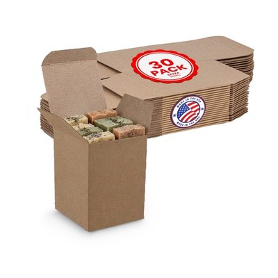 MT Products Tuck Top Kraft Paperboard Gift Boxes 3'' x 3'' x 4'' - Pack of 30