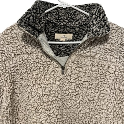 Thread + Supply Sherpa Jacket Cream Womens L Quarter Zip Teddy Fleece Cozy