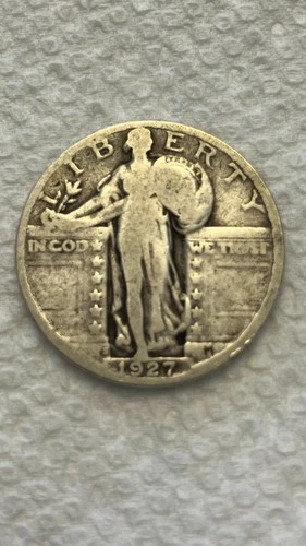1927-S Standing Liberty Quarter, Album Filler, Scarcer Date, 90% Silver, Circ