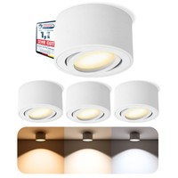 4X CELI-1WM Aufbauspot Flach Schwenkbar Led 3CCT Warm Neutral Kalt Deckenspot