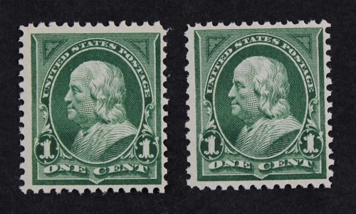 CKStamps: US Stamps Collection Scott#279 1c Franklin Mint 1NH 1VLH OG