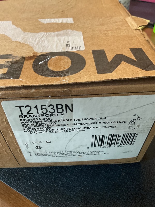 Moen Brantford T2153BN tub and shower kit