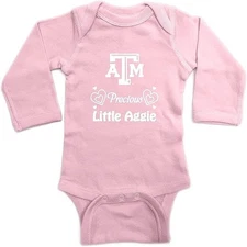 Two Feet Ahead Newborn Bodysuit Creeper Pink L/S  Texas A&M Aggies 12 Months