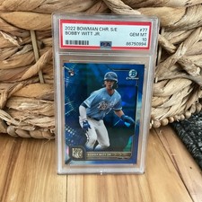 2022 BOWMAN CHROME SAPPHIRE ED #77 BOBBY WITT JR. ROOKIE RC PSA 10