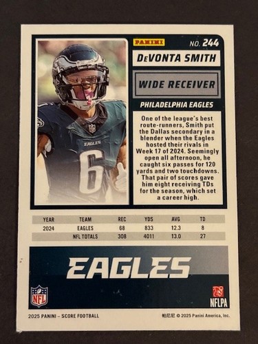 2025 Score Base Dots Gold Insert Sequence /499 DeVonta Smith Philadelphia Eagles - Picture 2 of 2
